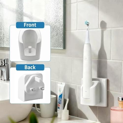 BAAQII Wall Charger for Braun Oral-B Electric Toothbrush 3757 Replacement Travel Charger Waterproof Wall Mounted Charging Base Compatible with Oral-B iO2 3 4 5 6 UK Plug — view 2