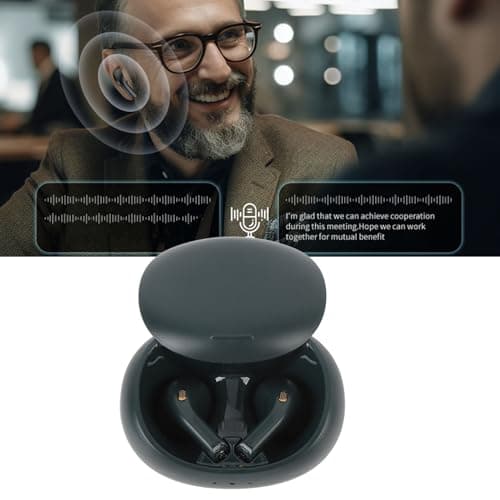 Language Translation Earbuds, Two Way Translator Device with APP, 74 Languages Online Translation, Bluetooth 5.3 Earbuds for Travel Business Learning (Green) — view 4