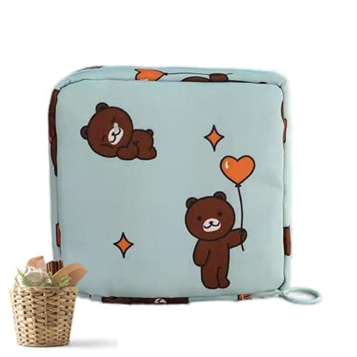Portable Menstrual Pad Bag - Waterproof Tampon Organizer, Feminine Hygiene Pouch | Small Compact Design Backpack Purse Pocket Fit, Perfect First Period Kit Girls Teens School Bag with Inner Pocket Lin — view 6