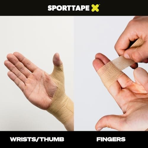 2 Rolls SPORTTAPE Cohesive Finger Tape - 2.5cm x 4.5m, Compression - Beige — view 6