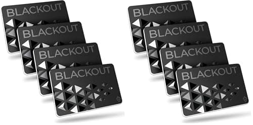 AKIELO Blackout RFID Blocking Card (8 Pack) – Ultra Thin Anti Theft Credit Card Protector – Ultimate Bank Card Blocker for Contactless Cards and Wallets (Black Edition - 8 Pack)