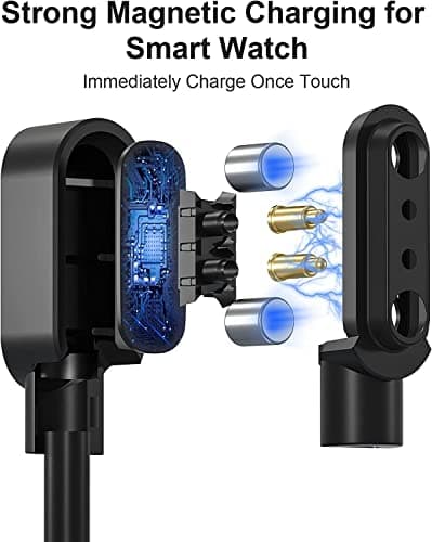 Compatible with Harry Lime Smart Watch Charger, 2 Pin Magnetic USB Replacement Charging Compatible with Harry Lime Smart Watch HA07-20011.69 Inches (Black) — view 2