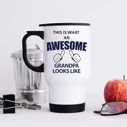 60 Second Makeover Limited This is What an Awesome Grandpa Looks Like Metal Travel Mug Present Gift Birthday Christmas Fathers Day