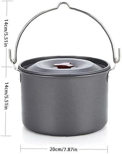 Camping Hanging Pot Cookware Picnic Campfire Large Lightweight Aluminum for 5-6 People Travel Hiking Outdoor — view 3