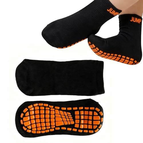 CubePlug Non-Slip Toddler Socks for Boys and Girls – Anti-Skid Grip Ankle Socks with Sticky Bottom for Kids Ages 1-10, Soft & Comfortable Everyday Socks [spo] (Orange S (3-5 years))