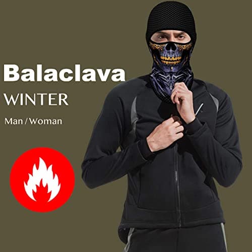 Eikuni Balaclava Face Mask Men Women for Winter Cold Weather Ski Cycling Ski Hunting (Skull Gold Teeth) — view 6