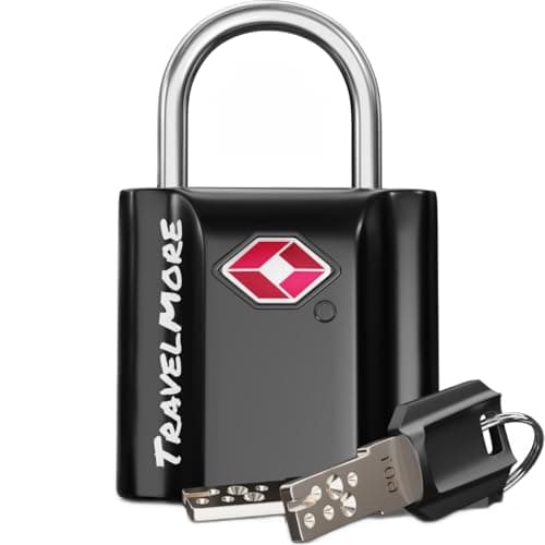 TravelMore Suitcase Padlocks with Keys, TSA Approved Travel Luggage Locks