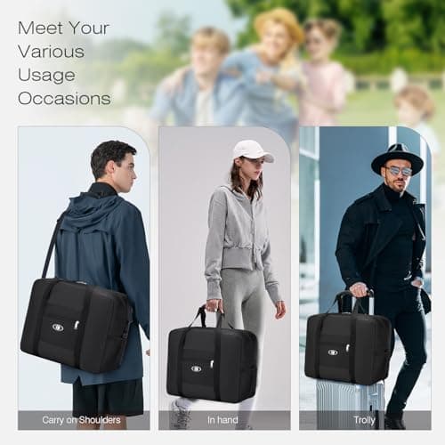 SPAHER Cabin Bag 45x36x20 Easyjet Tui Airways Foldable Travel Duffle Bag Carry-on Hand Luggage Small Under-seat Cabin Bag Lightweight Holdall Suitcase Handbag — view 5