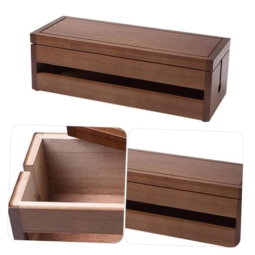 Toddmomy Wooden Socket Storage Box Coffee Multi Functional Charger — view 3
