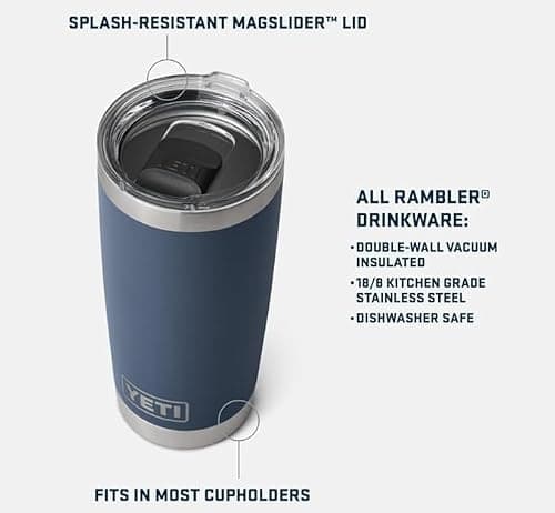 YETI Rambler 20 oz (591 ml) Tumbler, Charcoal — view 5