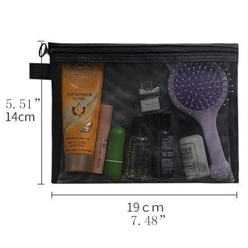 Lansonee 2 Pcs Transparent Mesh Shower Bag, Foldable Portable Toiletry Bag for Gym, Travel, Business & Swimming Pool, Waterproof Wash Bag Organizer — view 2