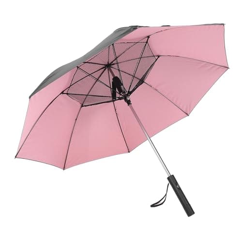 Annadue USB Rechargeable Umbrella with Fan, 2600mAh Power Bank (Pink) — view 5