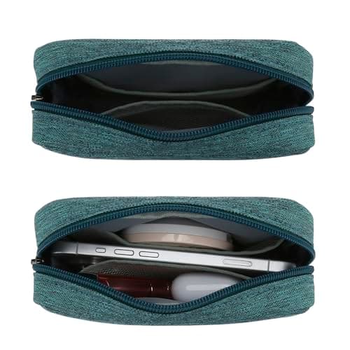 DOB SECHS Waterproof Canvas Mini Travel Makeup Carrying Case Wash Bags Cosmetic Bag Portable Electronics Accessories Organizer Wash Gym Shaving Bag, Green — view 5
