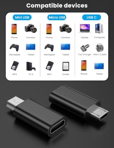 TFAK 10Pack 480 Mbps Micro USB to USB C Adapter & Mini USB to USB C Adapter — view 6