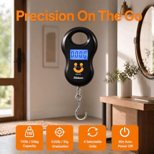 Digital Hanging Scale 50kg LCD Luggage Hook Portable Electronic for Travel — view 2
