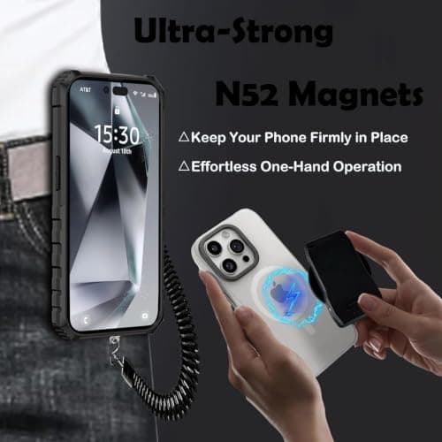 CCSmall Magnetic Holster Belt Clip for Phone with Elastic Safety Strap EYJ — view 5