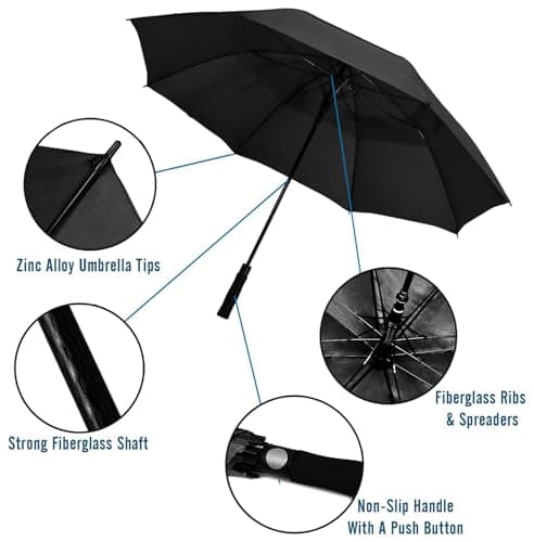 A2Z Golf Umbrella 152cm Double Canopy Windproof Auto Open Fiberglass Shaft — view 6