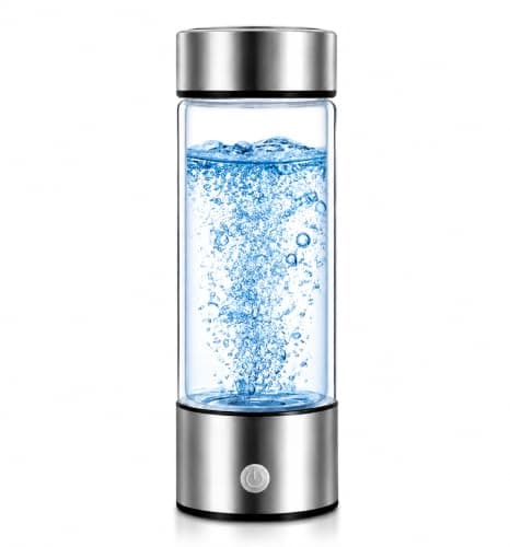 Hydrogen Rich Water Bottle - SPE/PEM Electrolysis, Portable Hydrogen Water Generator, 420ml Glass, USB Rechargeable