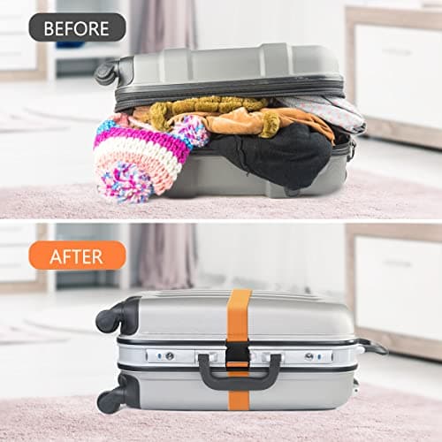 flintronic Luggage Straps, 4 Pack Suitcase Straps with Luggage Tags, Adjustable Bag Straps with Quick Release Buckle, Non-Slip Security Belts Travel Accessories for All Suitcase Baggage(Multi-color) — view 4