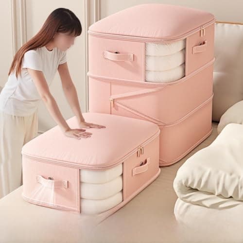 Self Compression Storage Bag Large Capacity Space Saver(Beige 3-tier) — view 4