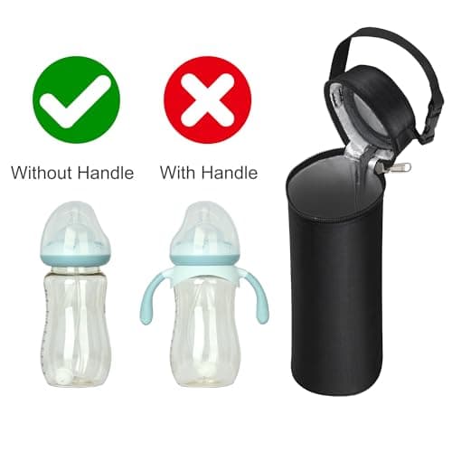 Jedebartey Water Bottle Carrier Bag, Baby Milk Bottle Warmer Pouch, Insulated Water Flask Holder Cover with Portable Rope for Picnic Drinks Wine — view 4
