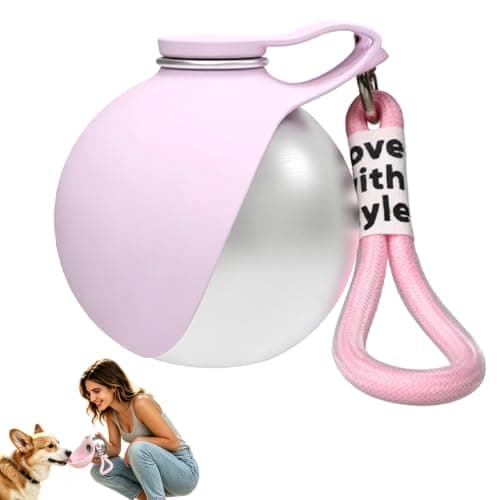 2-in-1 Portable Dog Water Bottle 285ml, Stainless Steel Pet Water Dispenser