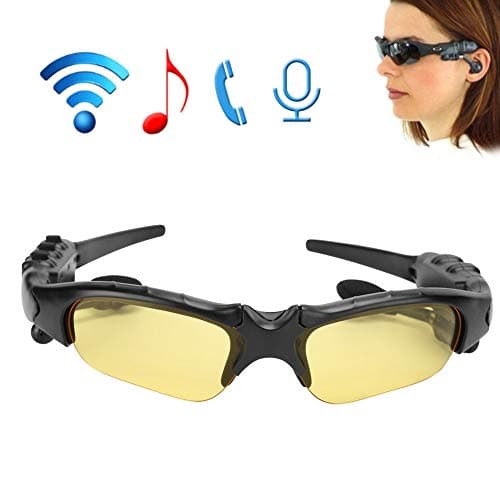 Pissente Bluetooth 5.0 Solar Powered Sunglasses Headset, 93g (Yellow) — view 5