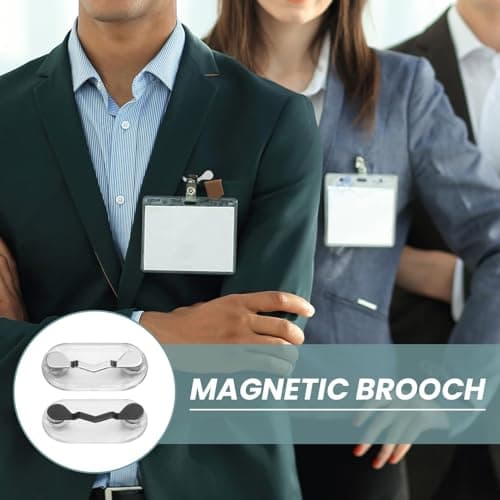 Magnetic Glasses Holder, 2 Pcs Stainless Steel Magnetic Eyeglass Holder Portable Spectacle Clips ID Badge Holders Eyewear Hook Attaches to Clothing for Glasses Sunglasses Earphones (Black Silver) — view 6
