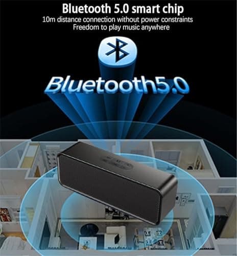 STFMHEZ Bluetooth Speaker, Portable Wireless Speakers Bluetooth 5.0 Speaker with 3D Stereo HiFi Bass, 1200mAh Battery, 12 Hour Playtime, Support Bluetooth/U-Disk/AUX Audio/TF Card — view 5