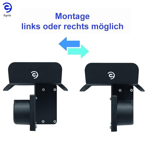 EGNIO Type 2 EV Charger Cable Holder, Padlock Lockable Wall Mount Holder for Electric Car with Type2 IEC 51296-2 Plugs Wall Box Charging Station Anti-theft Protection Design for Cable — view 6