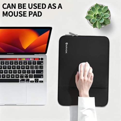 ARVOK Laptop Sleeve Case,Waterproof Notebook Cover for MacBook Air MacBook Pro inch, PVC Computer Carrying Bag with Pocket,Black — view 6