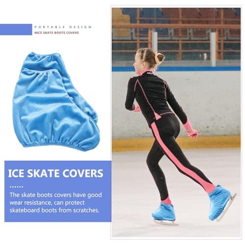 Blue Skate Boot Covers, Polyester Wear Resistant Protection for Skates — view 3