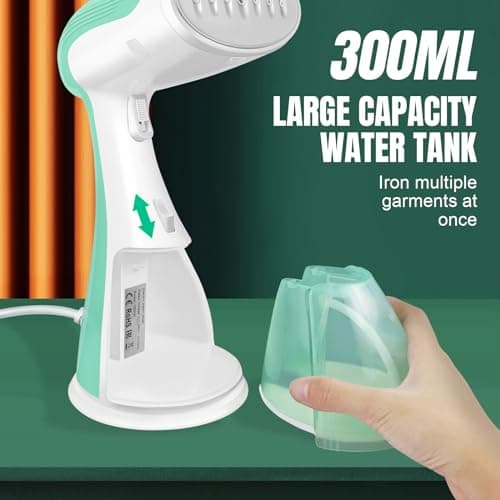 2000W Handheld Portable Garment Wrinkle Remover, Fast Heat Up In 30 Seconds, Clothes Steamer Handheld Large 300ml Detachable Water Tank — view 3