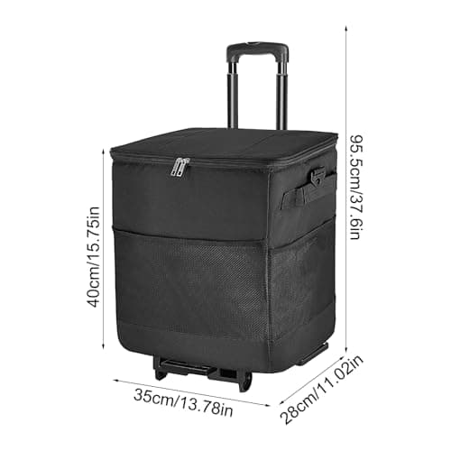 Rolling Cooler Portable Leakproof Insulated Waterproof Reusable Wheeled — view 5