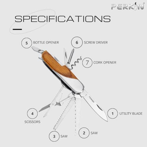 Perkin Pocket Knife Multi Tool Legal To Carry - MDF99 — view 2