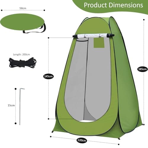 Crystals Pop-Up Privacy Tent – Portable Outdoor Camping Shower Tent, Changing Room Shelter with Telescopic Support Pole, Waterproof Pop Up Toilet Tent for Beach, Hunting & Festivals — view 4