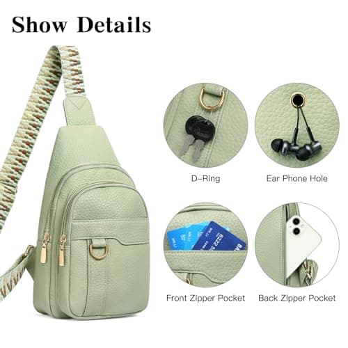 GAEKEAO Sling Bag for Women Crossbody Bags Fanny Pack Vegan Leather Chest Bag Travel Shoulder Belt Purse Gifts — view 5