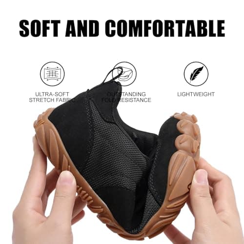 RUFONE Barefoot Hiking Shoes for Women and Men – Minimalist Trail & Walking Sneakers, Wide Toe Box, Non-Slip, Black, 7.5 Wide Women/5.5 Wide Men — view 5