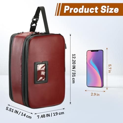 SWISSELITE Leather Toiletry Bag for Men, Water Resistant Dopp Kit for Toiletries Accessories with Wet/Dry Separation, Travel Essentials Shaving Bag Bathroom Organizer for Travel Gym Dorm (Red Wine, L) — view 2