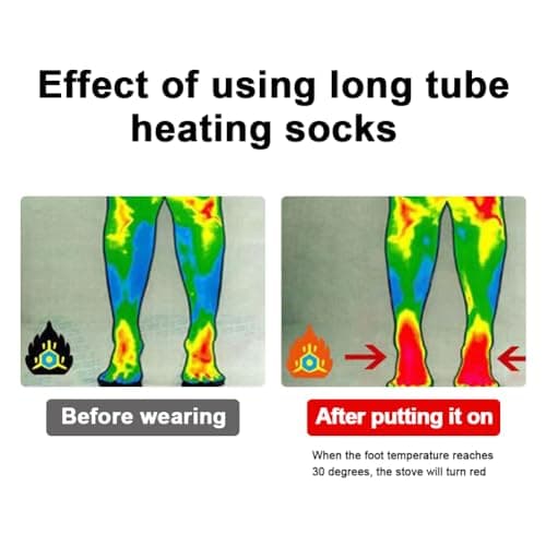 Heated Socks, Electric Heated Socks For Men And Women, Winter Foot Warmer Socks, Washable Electric Heated Socks With 3 Heating Settings, Suitable For Ski Riding, Snowboarding, Camping — view 6