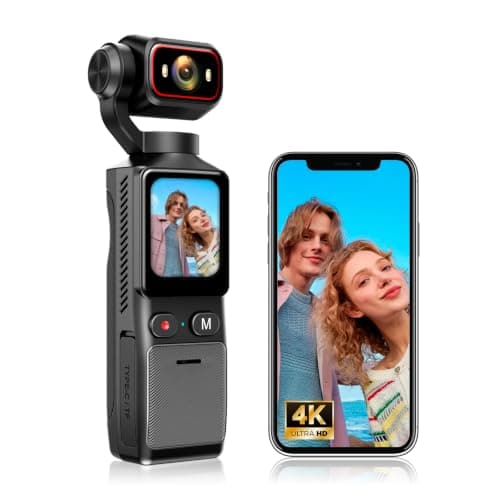 Sueirn 4k Pocket Vlogging Camera, Wifi Portable Handheld Gimbal Cam with64G