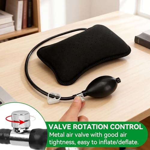 Agatige Inflatable Lumbar Support Pillow, Portable Adjustable Lumbar Pillow for Office Chair Low Back Support Pillow with Pump Back Pillow for Rest, Sleeping, Travel — view 6