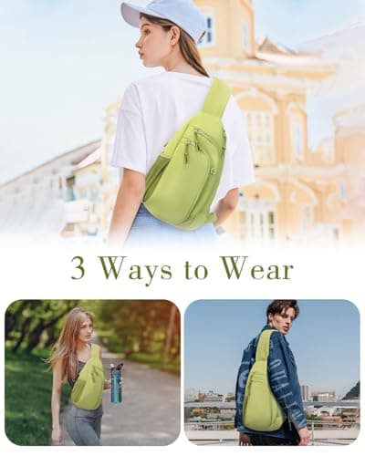 Cross Body Bag Women Shoulder Sling Bag Men with Anti-theft RFID Blocking Pocket Travel Crossbody Bag with Phone Pocket and Water Bottle Pocket, Green — view 2