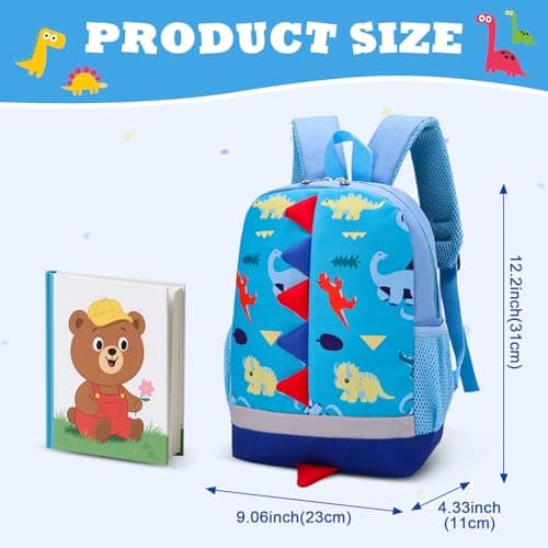 Aucuu Kids Backpack, Dinosaur School Backpack, Boys Girls Toddler Primary School Bag, Waterproof Nylon Rucksack, Casual Daypack, Book Bag for Campus Outdoor Travel Sports — view 2