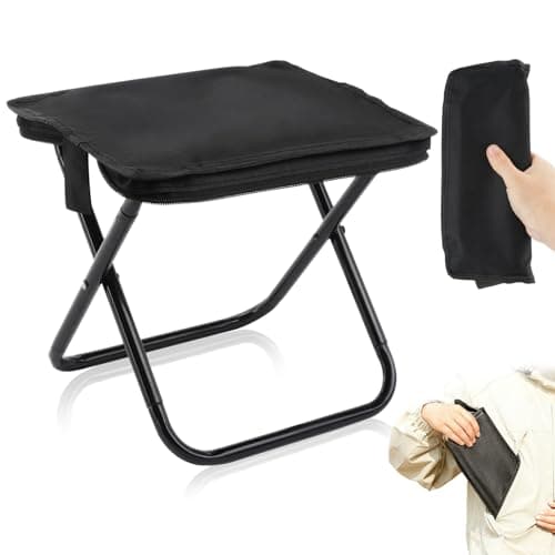 JINGIHE Folding Chair Portable Camping Stool Collapsible for Adults Black