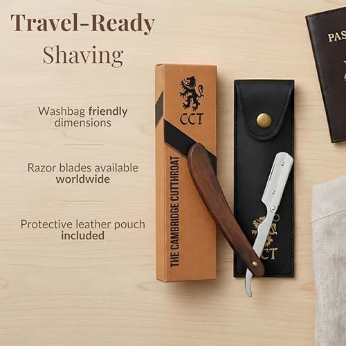 Cut Throat Razor for Men - Single Blade Razor Wet Shave - Black & Gold — view 6