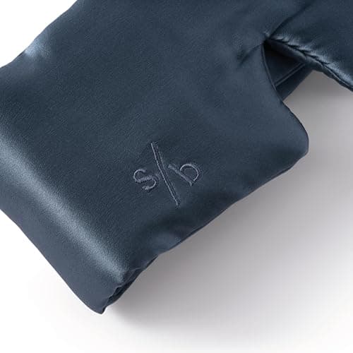 Sweet Bee Weighted Mulberry Blackout Silk Sleep Mask - Midnight Slate — view 2
