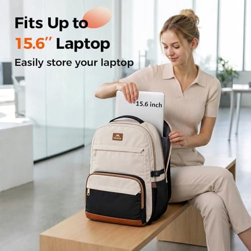 MATEIN 15.6 Inch Backpack Womens, 14 Pockets Lightweight Fashion Backpack — view 4
