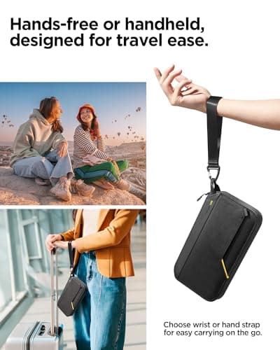 Spigen Life KD500 Klasden Passport pouch case with RFID blocking and SIM card pin Travel organizer for family Passport cover holder for men and women - Black — view 5