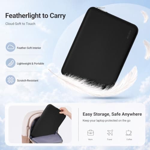 MOSISO 13.3 inch Laptop Case Neoprene Sleeve with Small Bag,Black — view 5